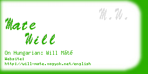 mate will business card